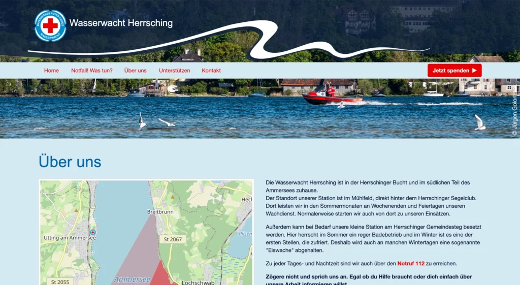 Website für eine Wasserwachtsortsgruppe
