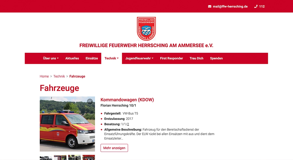 Website-Feuerwehr Website für eine Feuerwehr